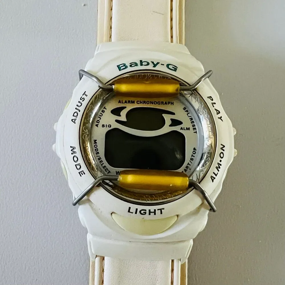 CASIO Baby-G White Replaceable Leather Strap Watch BGM-101